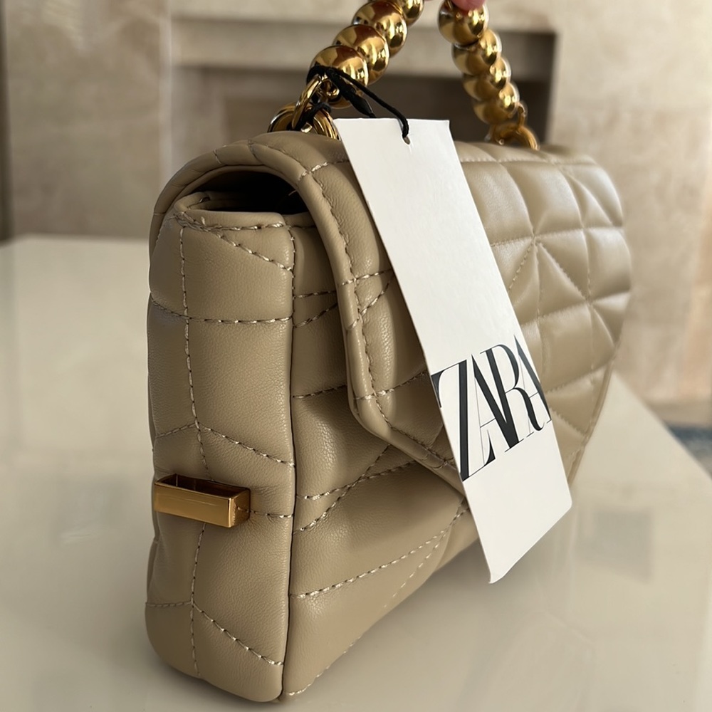 Zara beige quilted crossbody bag - Picture 10 of 16